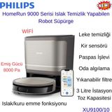 Phılıps Homerun 9000 Serisi Islak Temizlik Yapabilen Robot Süpürge + Philips 2600 W Buharlı Ütü Hediye - Bej