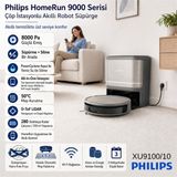 Philips Homerun 9000 Serisi Robot Süpürge, Islak ve Kuru Temizlik, Yüksek Emiş Gücü, Homerun Uygulaması ile Uzaktan Kontrol,...