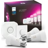 Philips Hue 3'lü E27 Renkli Akıllı LED Ampul Başlangıç Seti Akıllı Butonlu - RGB