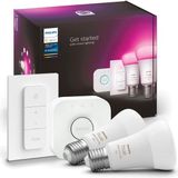 Philips Hue Akıllı Aydınlatma Led Ampul Başlangıç Kiti, 2'li E27 Ampul , Köprü ve Dimmer Set, Beyaz ve Renkli