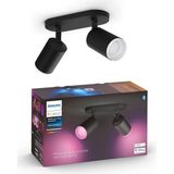Philips Hue Fugato Çift Spot Renkli Akıllı LED Armatür, Siyah, 2X4.2W - 25.000 Saat Ampul Kullanım Ö - Standart