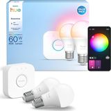 Philips Hue Lukblaze 2'li Akıllı Ampul Başlangıç Seti - Sıcak Işıktan Soğuk Beyaza Geçin | 806 Lümen - 50 - 60 W - RGB