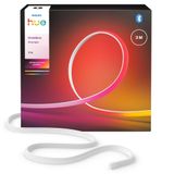 Philips Hue OmniGlow 3 m mikro LED şerit, 2700 lümen, atmosfer ve parlak renk, esnek iç aydınlatma, eşit ışık, kesilebilir, uygulama üzerinden kontrol ve ses kontrolü - 25.000 Saat Ampul Kullanım Ömrü
