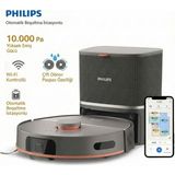 Philips Islak Kuru Robot Süpürge 10.000 Pa Güç Çift Döner Mop Teknolojisi Çok Katlı Haritalama ve Yasaklı Alan Seçimi Özellikli Akıllı Cihaz - Siyah