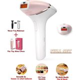 Philips Kablosuz Yüz ve Vücüt 2 Başlık+ Çanta Lazer Epilasyon + Tüy Alma Cihazı + Traş Makinesi Full Set, Onerous Lambader Hediye - Beyaz
