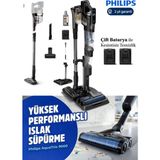 Philips Kendini Temizleyen Yüksek Performanslı 9000 Serisi Aqua Trio Islak & Kuru ve Mop Dikey Süpürge Çift Bataryalı - Antrasit - Gri