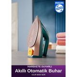 Philips Kumaşa Göre Akıllı Buhar Özellikli Azur 8000 Serisi Buharlı Ütü 3000W, Özel Tabanlı, Güçlü Buhar + Mutfak Tartısı - Yeşil