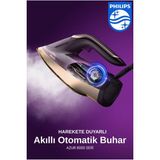 Philips Kumaşa Göre Akıllı Buhar Özellikli Yeni Nesil Buharlı Ütü 3000W, Steamglide Elite Taban, Hızlı Isınma + Mutfak Tartısı - Mor