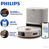 Philips Lazer Haritalamalı Akıllı Robot Süpürge Çöp Istasyonlu 10.000PA Yüksek Emiş Güçlü Çift Döner Paspaslı - 61 - Beyaz