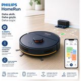 Philips Lazer Navigasyonlu 6000 Pa Yüksek Emiş Güçlü Akıllı Robot Süpürge ve Paspas Çoklu Kat Haritalama Özellikli Islak Kuru Temizlik Asistanı - Siyah
