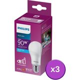 Philips LED 13W Ampul 6500K Beyaz Işık E-27 Duy Tipi 3'lü Enerji Tasarruflu Aydınlatma - 1 - 10 W