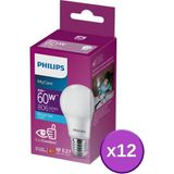 Philips LED 8-60W Beyaz Işık Ampul 6500K E-27 Duy Tipi 12'li Enerji Verimli Aydınlatma - 1 - 10 W