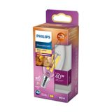Philips LED Classic Dimlenebilir Şefaf Filament Mum Ampul 3.4W 470 Lum 2700K Sarı Işık BA35 E14 (40W)