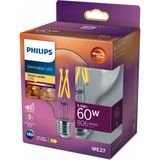 Philips LED Classic Dimlenebilir Şeffaf Filament Ampul 5.9W 806Lum 2700K Sarı Işık G93 E27 (60W) - Beyaz - 50,1 - 75 W