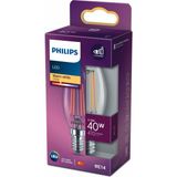 Philips LED Classic Şeffaf Filament Mum Ampul 4.3W 470 Lum 2700K Sarı Işık B35 E14 (40W) - Beyaz - 1 - 10 W