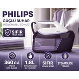 Philips Lila Tonlu Ultra Kompakt Buhar Kazanlı Ütü, 6,5 Bar Basınç, 500 G Şok Buhar, 1,8 L Su Haznesi, Pratik Kullanım ve Güçlü Kırışıklık Açma Performansı Yoğun Ütü Temposunda Zamandan Tasarruf Isteyen