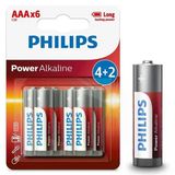 Philips LR03P6BP/10 LR03 Micro 1.5 Volt 4+2 Power Alkaline Aaa Ince Kalem Pil (6'lı Paket)