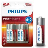 Philips Lr6p6bp/10 Lr6 Mignon 1.5 Volt 4+2 Power Alkaline Aa Kalem Pil (6'Li Paket)