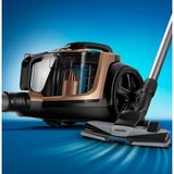 Philips Marathon Daily - Yüksek Emiş Gücü, Sessiz Çalışma ve Hepa Filtre 7000 Serisi Turbo Halıdöver Fırçalı Süpürge - Siyah - Gold