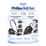 Philips Marathon Ultimate XB9125/07 Toz Torbasız Süpürge + Azur 7500 DST7511/80 Buharlı Ütü 2'li Çeyiz Seti