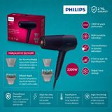 Philips Mavi Metalik 2300 W Saç Kurutma Makinesi, Iyonik Bakım, Thermoshield Koruma, 3 Isı 2 Hız, Soğuk Hava ve Difüzörlü Kompakt Şekillendirme, Güçlü Motorlu Günlük Kullanım