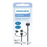 Philips MFI 3'ü 1 Arada Şarj Kablosu (1.2M PVC) DLC3104T/00