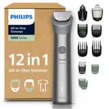 Philips Multigroom Series 5000 Hepsi Bir Arada Yüz, Baş Ve Vücut İçin 12 Parçalı Sakal Düzeltici Ve Saç Düzeltici, Kendiliğinden Bilenen Metal Bıçaklar, 20 Uzunluk Ayarı (0,5-20 Mm), Model Mg5952/30