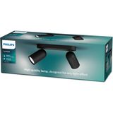 Philips Myliving Pongee Tavan/duvar 2'li Siyah Spot Lamba GU10 Duy (Ampul Birlikte Verilmez) - 1 - 10 W - Gün Işığı