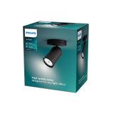 Philips myLiving Pongee Tavan/Duvar Siyah Spot Lamba GU10 Duy (Ampul birlikte verilmez)
