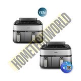 Philips NA555/00 5000 Serisi Çift Hazneli Airfryer Gri Renkli Zamanlayıcı ve Sıcaklık Kontrolü ile