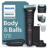 Philips Norelco Body Groomer 7000 Serisi, Erkek Tüm Vücut Bakım Makinesi, Kontur Takip Eden 2D Esnek Başlık, Üçlü Koruyucu Tıraş Sistemi ve Samimi Vücut Saç Düzeltici, %100 Duş Geçirmez, BG7480/50