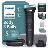 Philips Norelco Body Groomer 7000 Serisi, Seyahat Kılıflı Su Geçirmez Erkek Tam Vücut Bakım Makinesi, Üçlü Koruyucu Tıraş Sistemi ve Kontur Takip Edici 2D Esneme Başlıklı Vücut Saç Düzeltici, BG7490
