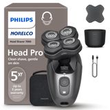 Philips Norelco Kafa Tıraş Makinesi Pro 7000 Serisi - Erkekler ve Kadınlar için Kafatası Tıraş Makinesi, Temiz Tıraş için 360° Esnek Kafa ve Rahat Kesim Bıçakları, Cilt Naziği, Model HS7980/40