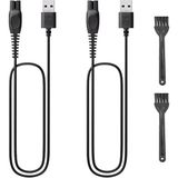 Philips Norelco One Blade 360 QP2720 QP2720 QP2734 QP2824 QP4530 QP4631 MG7910 MG5910 MG9510 MG9520 için 2 adet 5 V QP2724 şarj kablosu tek güç adaptörü)