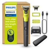 Philips Norelco OneBlade 360 Bağlantılı - Hibrit Yüz ve Vücut Elektrikli Düzeltici, Tıraş Makinesi ve Bakım Makinesi, 360 Blade Tech, 5'i 1 Arada Tarak, Gövde Kiti, Seyahat Çantası