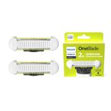 Philips Norelco OneBlade Skin Protect Yedek Bıçak, OneBlade Elektrikli Tıraş Makinesi ve Düzeltici için, Dayanıklı Paslanmaz Çelik, Ekstra Cilt Korumalı Trim ve Tıraş, 2 Adet, QP229/80