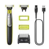 Philips Oneblade 360 Gerçek Sakal Düzeltici, Yüz Ve Vücut İçin Tıraş Makinesi Ve Elektrikli Tıraş Makinesi, 3 X 360 Bıçak, 4 Bebek Sakal Tarağı (1,2,3,5Mm), 1 Gövde Seti, Qp2834/31