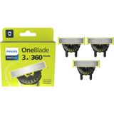 Philips Oneblade 360 QP430/50 Yedek 3 Bıçak Kutu Hassas Cilt Dostu Tüm Oneblade Cihazlarıyla Uyumludur