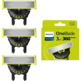 Philips OneBlade 360 Yüz Yedek Bıçak - Tüm OneBlade Kolları, 3 Paket, QP430/50'ye uyar