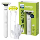 Philips Oneblade Intimate Tıraş Makinesi, Cilt Koruma Bıçağıyla, Su Geçirmez, Şarj Edilebilir, Beyaz