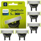 Philips OneBlade Original 360 bıçaklar, tüm OneBlade ve Pro modellerine uygundur, orijinal 5'li paket (model QP450/50)