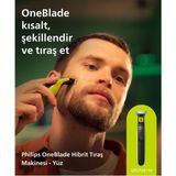 Philips Oneblade Yüz Şekillendirici Sarı Renkli Kablosuz Kullanım ve Yıkanabilir Özellikler - 0