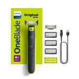 Philips OneBlade Yüz Vücut için Hibrit Tıraş Makinesi,Sakal Şekillendirici, Islak/Kuru Kullanım, 3 Kirli Sakal Tarağı, 1 Yedek Bıçak, Vücut Tarağı, Cilt Koruması, Çift Taraflı Bıçak, QP2824/10