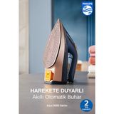 Philips OptimalTemp 3000 W Premium Buharlı Ütü, Özel Taban, Otomatik Kapanma, Sıfır Yanık Riski + Onerous Mutfak Tartısı - Altın