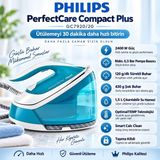 Philips Perfectcare Compact Plus Buhar Kazanlı ÜTÜ-GC7920/20 + Mutfak Tartısı Hediye - Beyaz - Mavi