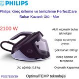 Philips Perfectcare Elite Mor Optimaltemp Teknolojisi Buhar Kazanlı Ütü