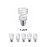Philips Phılıps 23w Tasarruflu Spiral Ampul Sarı Işık 5 Adet