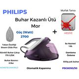 Philips Phılıps 2700 Watt 600 Gr Şok Buharlı , Otomatik Kapanan Buhar Kazanlı Ütü Mor
