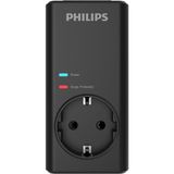 Philips Phılıps CHP7010B/10 1140 Joule Tekli Akım Korumalı Priz, Siyah