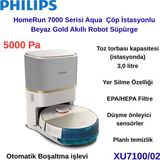 Philips Phılıps Homerun 7000 Serisi Aqua Istasyonlu Robot Süpürge Beyaz + Aprilla Şarjlı Araç Süpürgesi Hediye - Bej